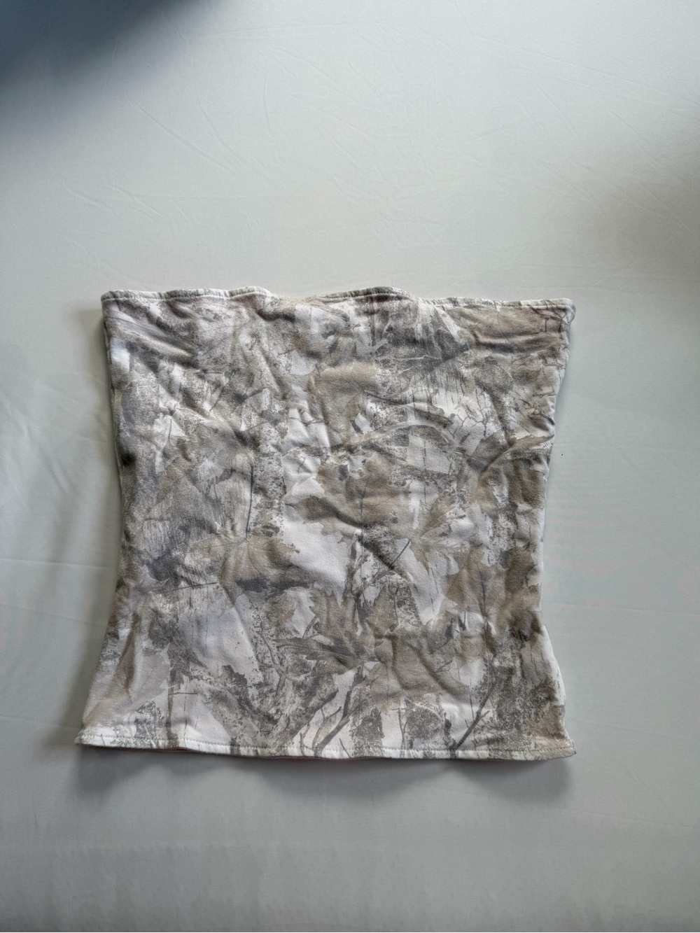 Hollister Gray and White Tie-Dye Strapless Tube Top